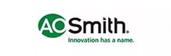 A. O. Smith logo with the slogan "Innovation has a name." The letters "A" and "O" are inside a green circle.